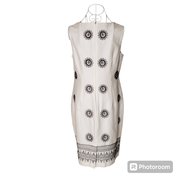 Talbots Embroidered Sleeveless Sheath Dress Size 8 Petite - Picture 4 of 9